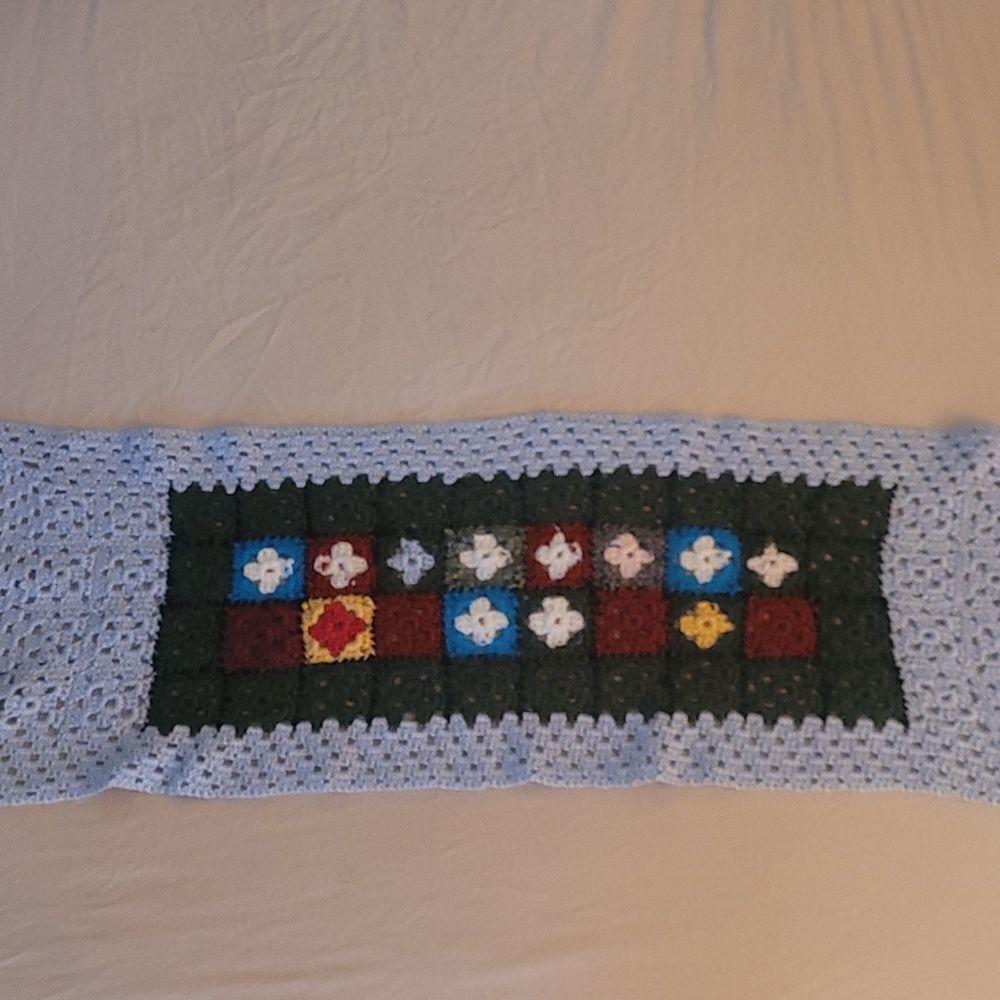 HAND knitted Table Runner